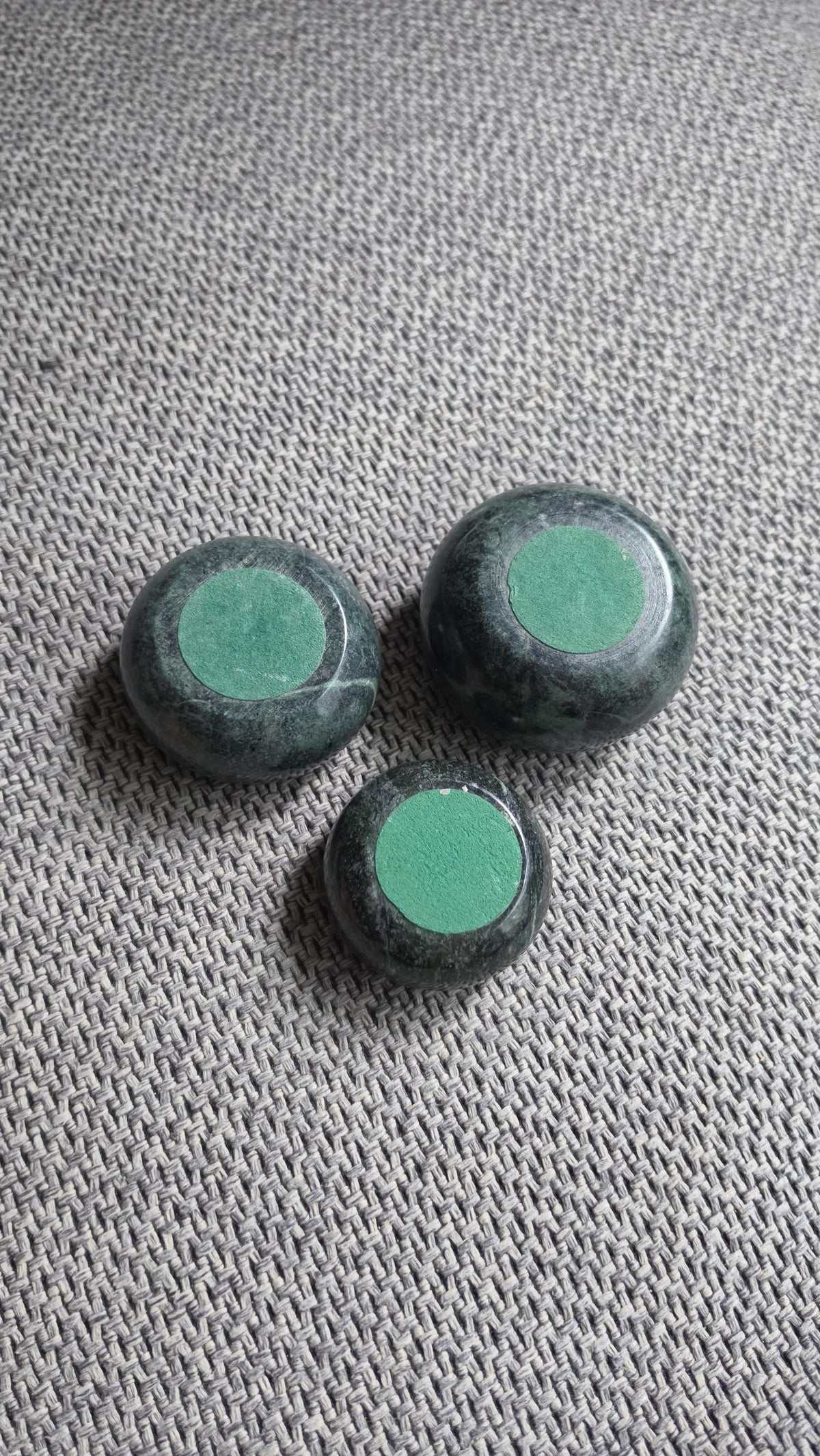 Set of 3 Green Stone Tealight Holders, Marble Candle Holders, Minimalist Natural Stone Decor, Small Candle Set - Image 12