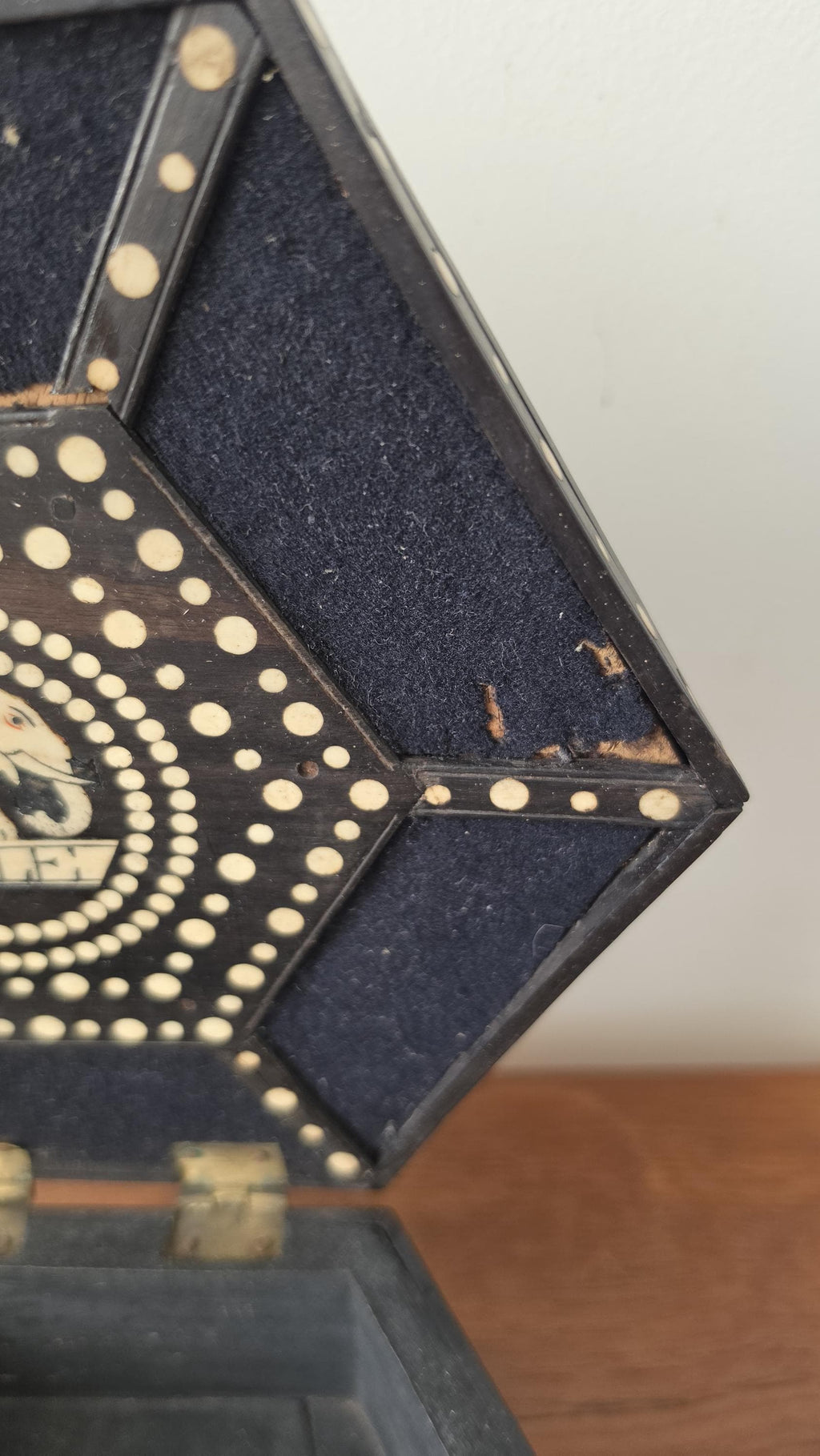 Antique 19th Century Ceylonese Porcupine Quill Box Sri Lanka Hexagonal Bone Inlay Casket - Image 14
