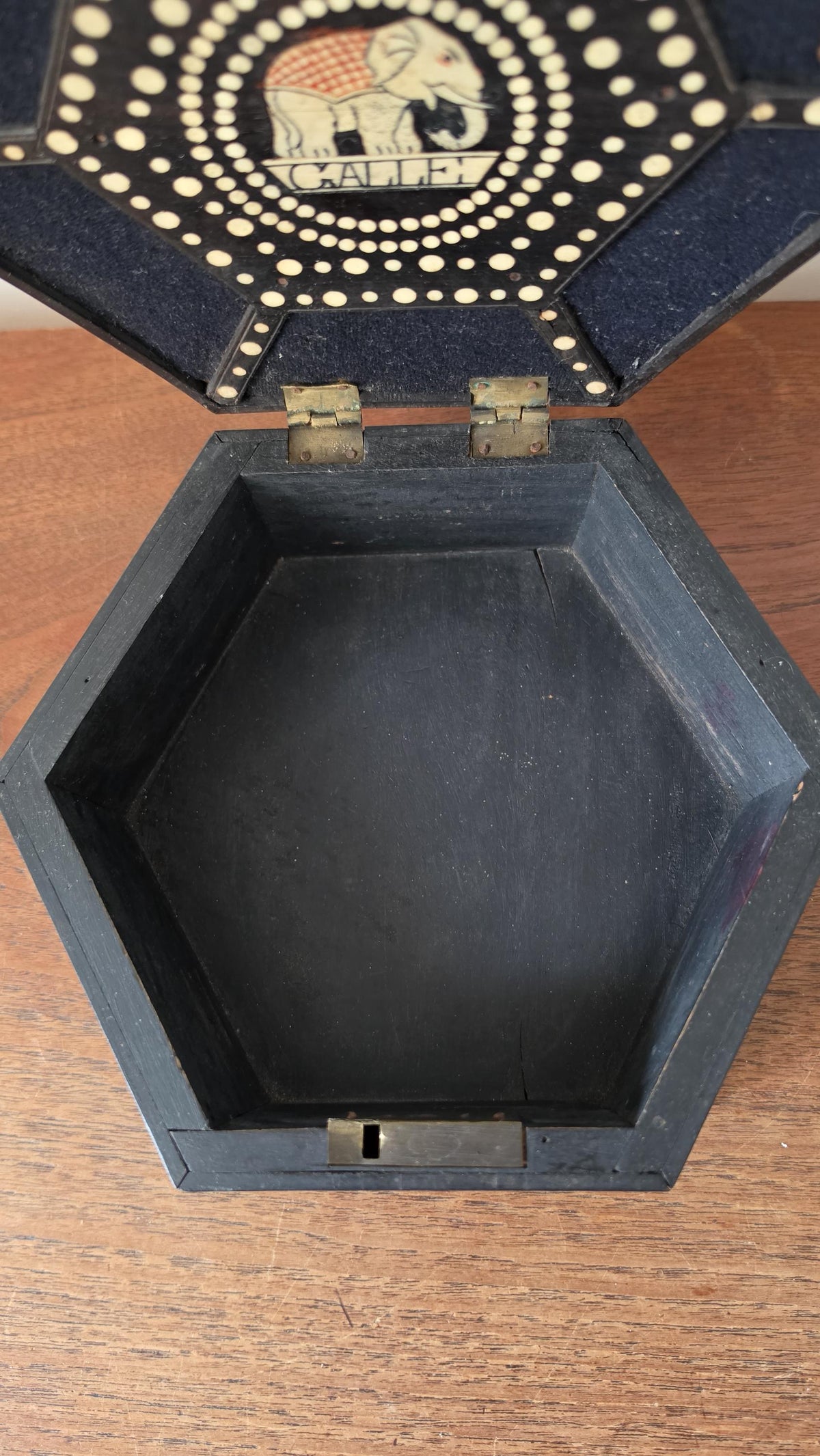 Antique 19th Century Ceylonese Porcupine Quill Box Sri Lanka Hexagonal Bone Inlay Casket - Image 16
