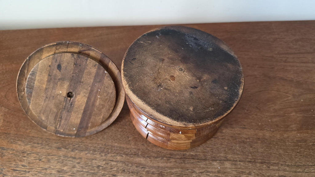 Antique Turned Wood Tobacco Jar Lidded Treen Container Primitive Folk Art Wooden Canister Rustic Country House Decor Storage Vessel - Image 9