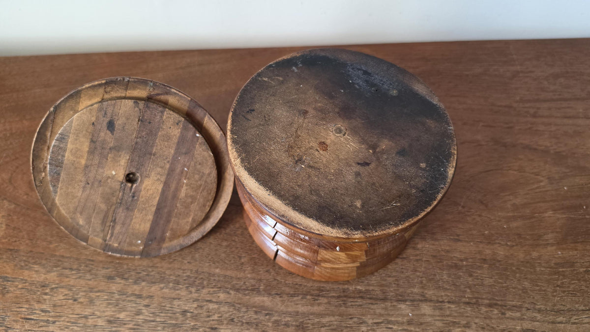 Antique Turned Wood Tobacco Jar Lidded Treen Container Primitive Folk Art Wooden Canister Rustic Country House Decor Storage Vessel - Image 9