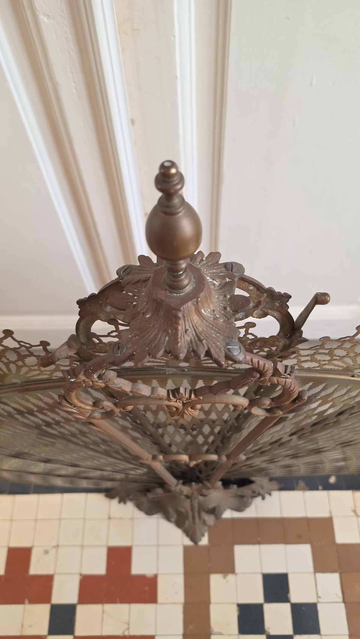 Antique Victorian Brass Fireplace Screen Ornate Folding Fan Peacock Fire Guard Hearth Screen Art Nouveau Home Decor - Image 12