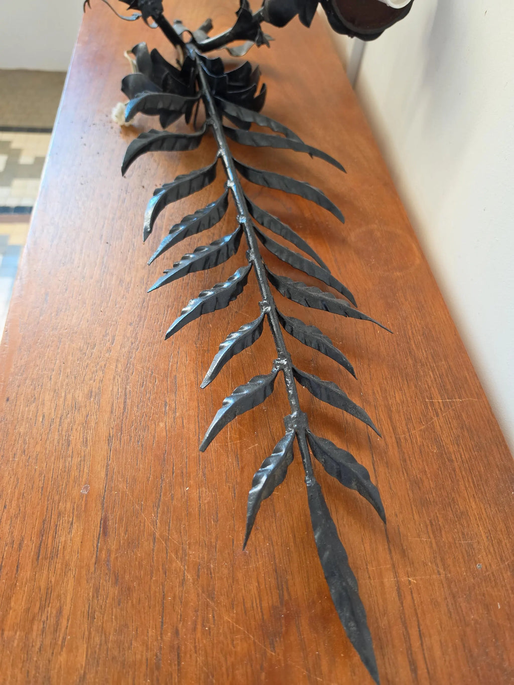 Vintage Italian Tole Wall Sconce Black Metal Botanical Light Double Arm Leaf Floral Hollywood Regency Mid Century Statement Lighting - Image 13