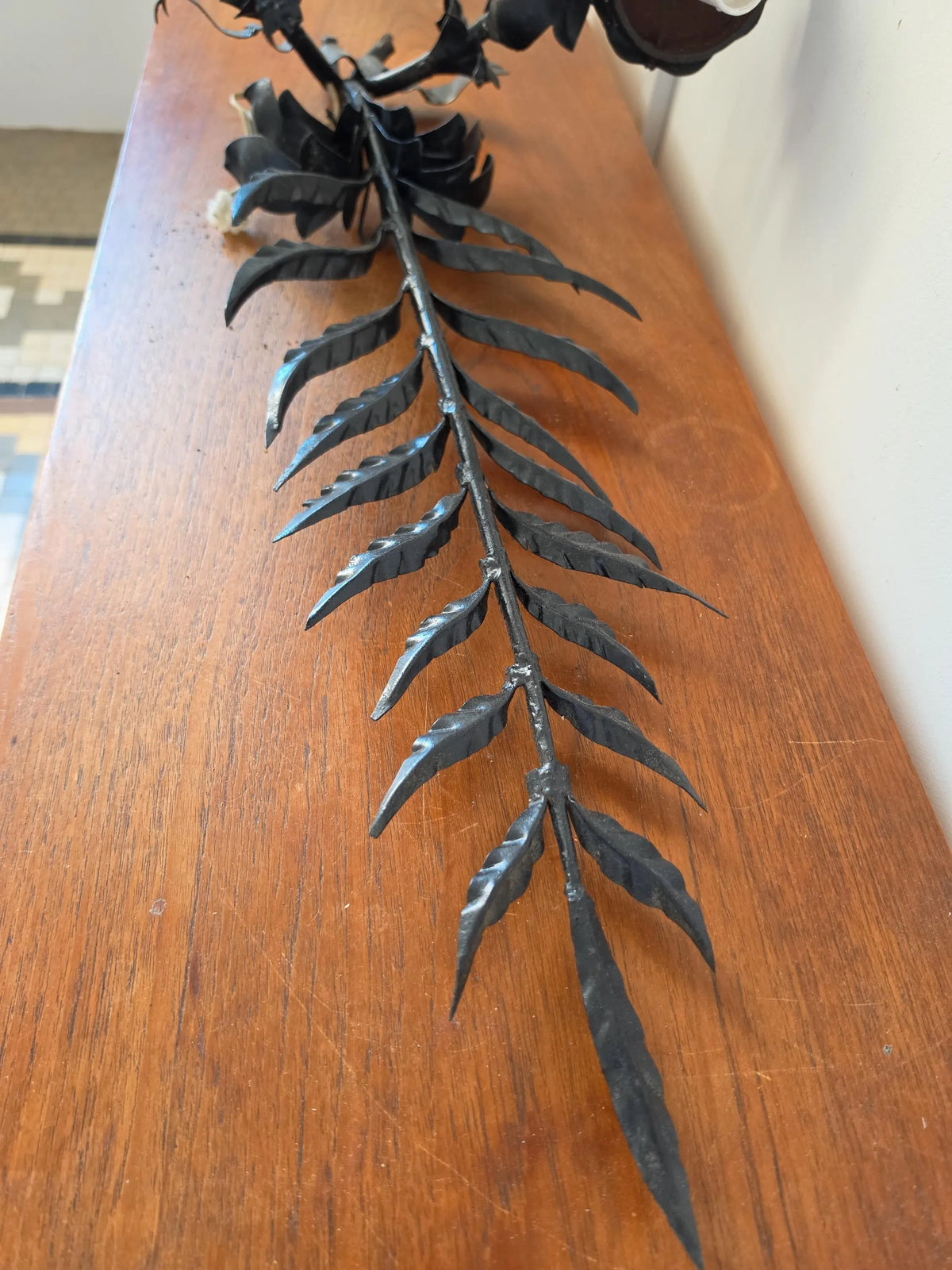 Vintage Italian Tole Wall Sconce Black Metal Botanical Light Double Arm Leaf Floral Hollywood Regency Mid Century Statement Lighting - Image 13