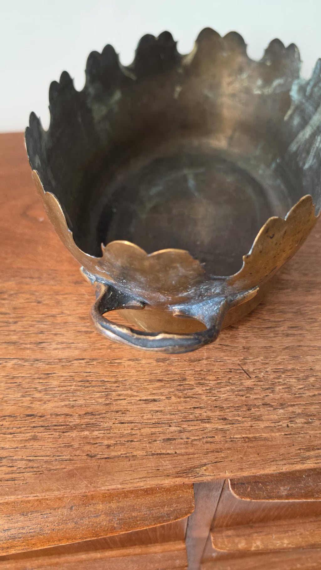 Art Deco copper Wine & Glass Cooler, Scalloped Champagne Bucket, Vintage Barware Chiller with Handles, French Deco Style - Image 8