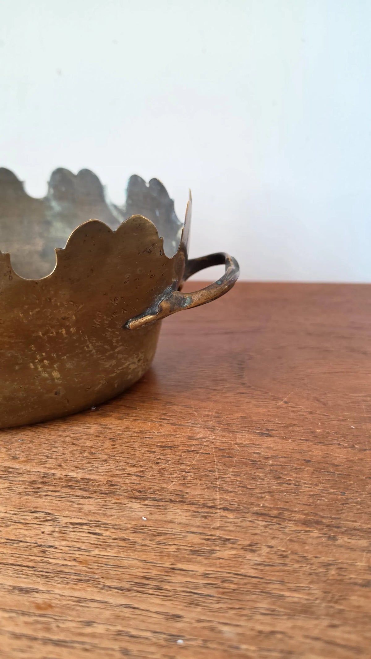 Art Deco copper Wine & Glass Cooler, Scalloped Champagne Bucket, Vintage Barware Chiller with Handles, French Deco Style - Image 6