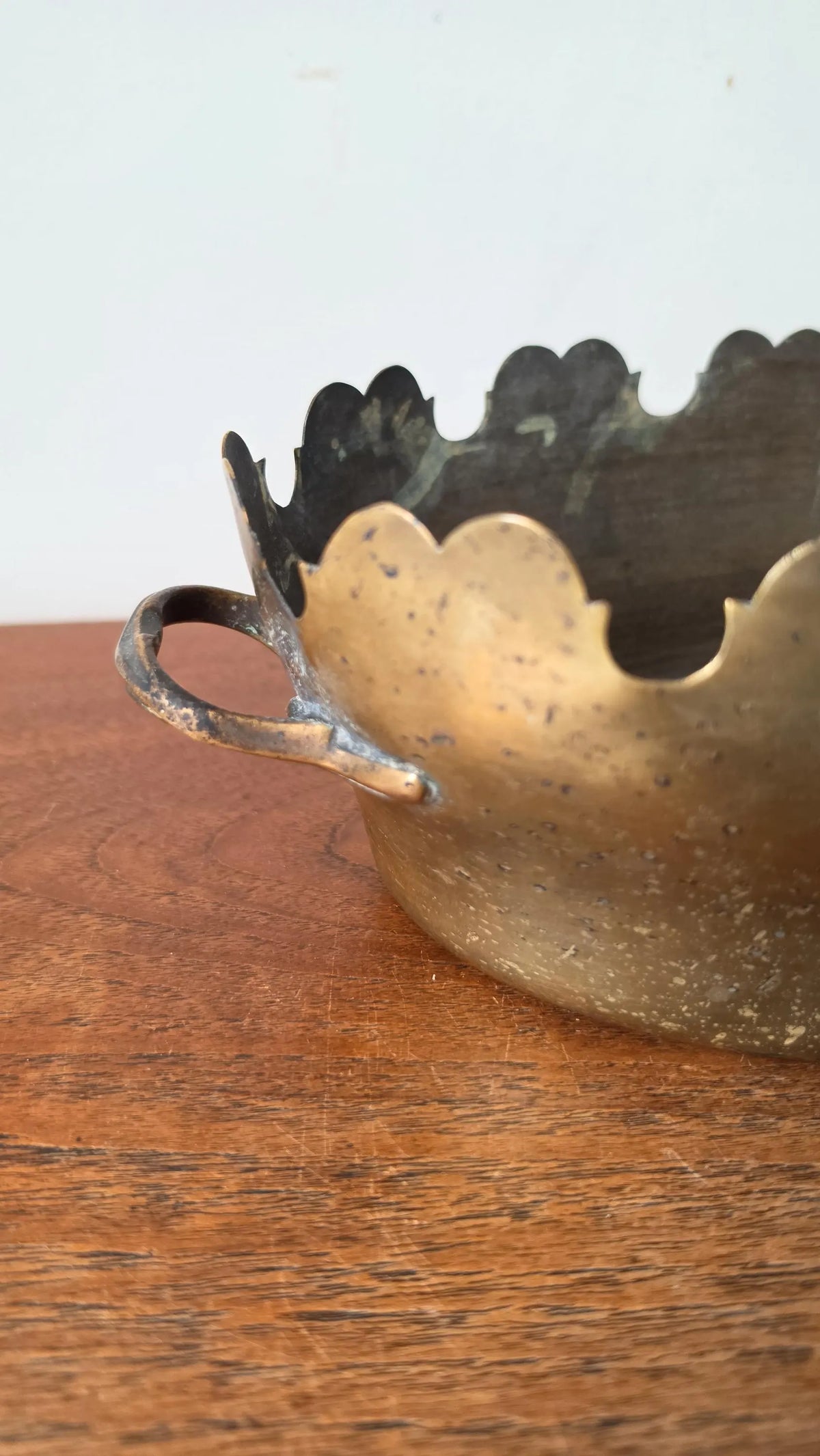 Art Deco copper Wine & Glass Cooler, Scalloped Champagne Bucket, Vintage Barware Chiller with Handles, French Deco Style - Image 7