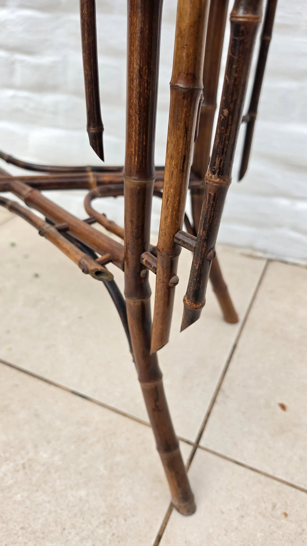 Antique French Bamboo Side Table Japonisme Aesthetic Movement Oval Rattan Cane Occasional Table Victorian Chinoiserie Furniture - Image 9