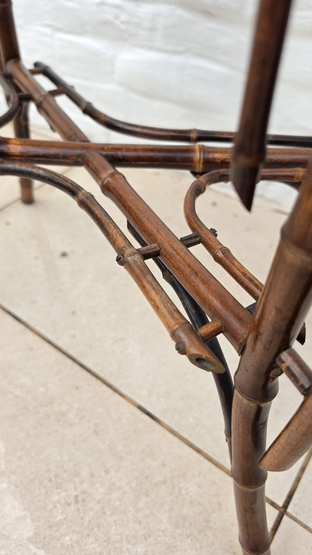 Antique French Bamboo Side Table Japonisme Aesthetic Movement Oval Rattan Cane Occasional Table Victorian Chinoiserie Furniture - Image 11