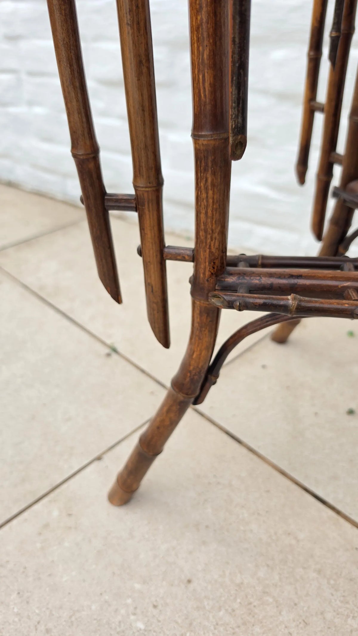 Antique French Bamboo Side Table Japonisme Aesthetic Movement Oval Rattan Cane Occasional Table Victorian Chinoiserie Furniture - Image 12