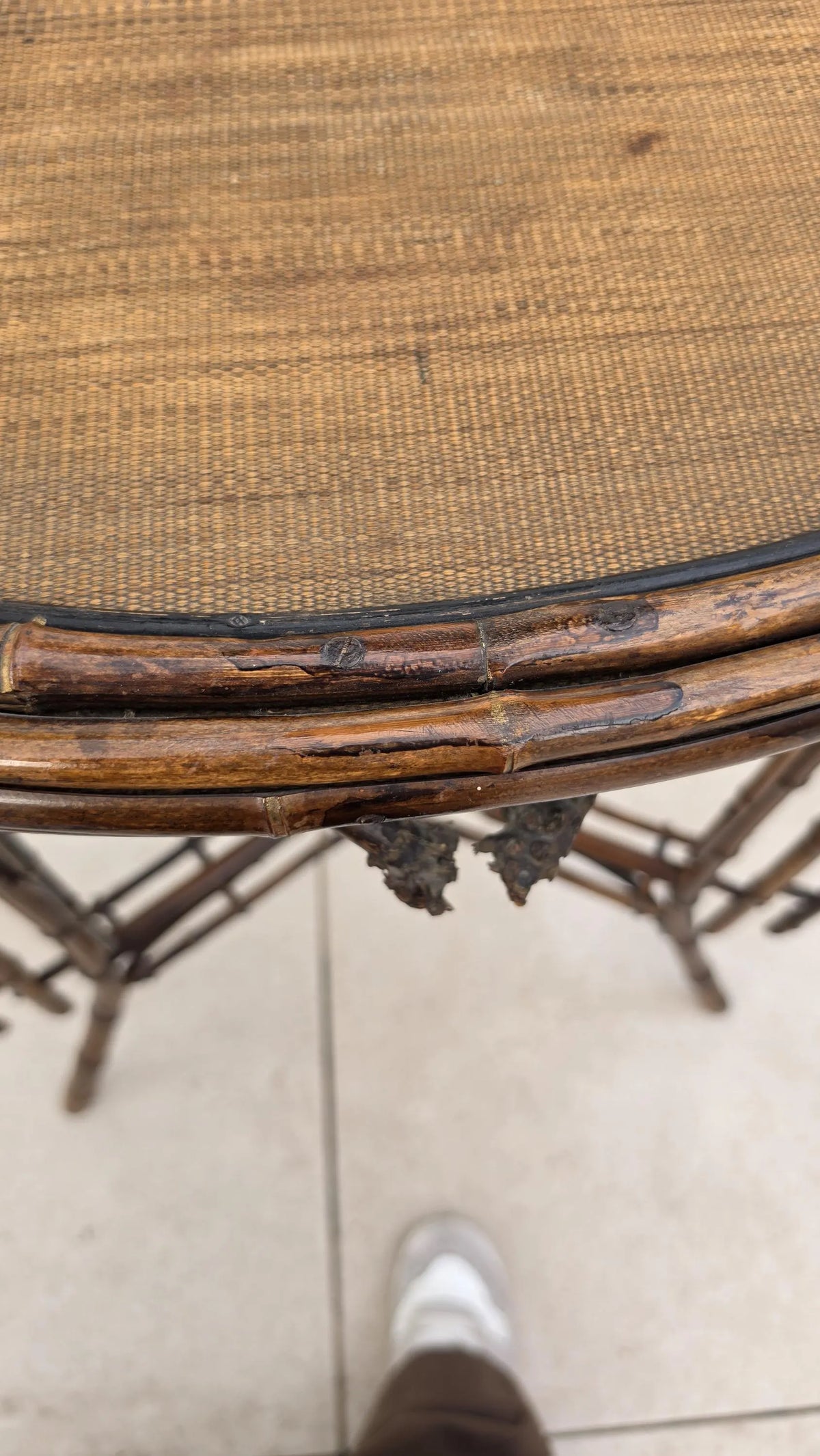 Antique French Bamboo Side Table Japonisme Aesthetic Movement Oval Rattan Cane Occasional Table Victorian Chinoiserie Furniture - Image 17