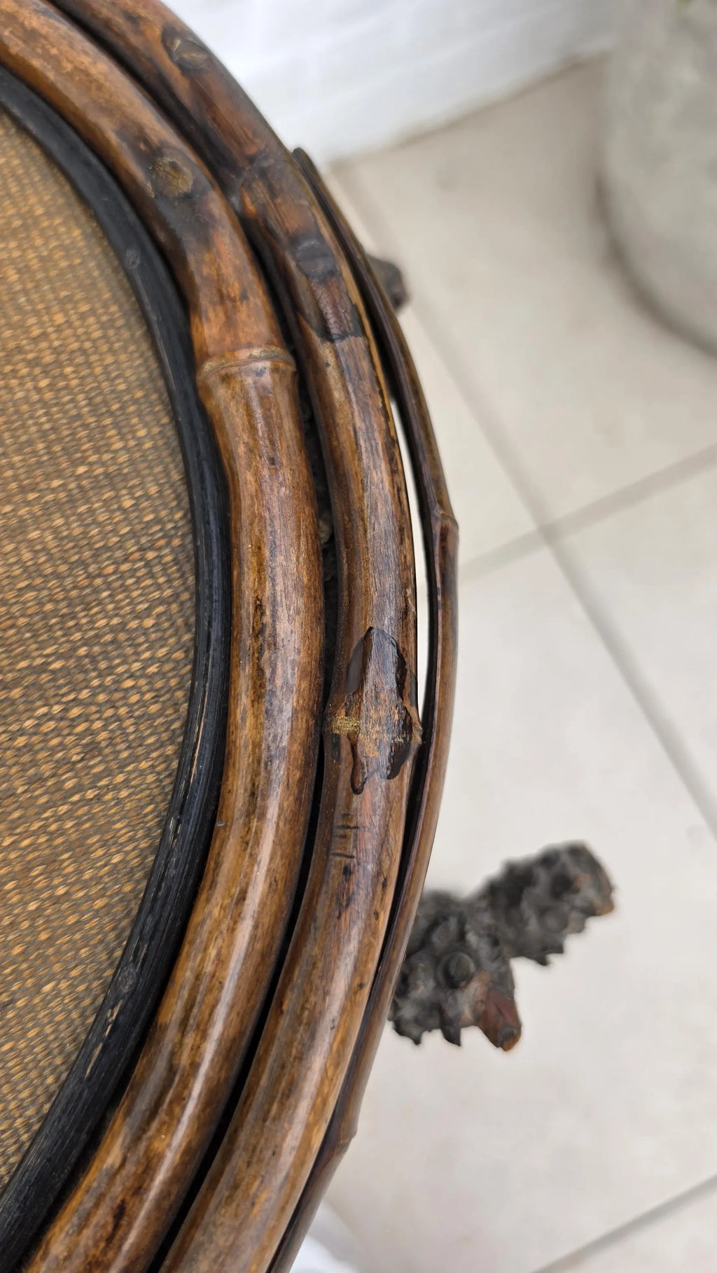 Antique French Bamboo Side Table Japonisme Aesthetic Movement Oval Rattan Cane Occasional Table Victorian Chinoiserie Furniture - Image 18