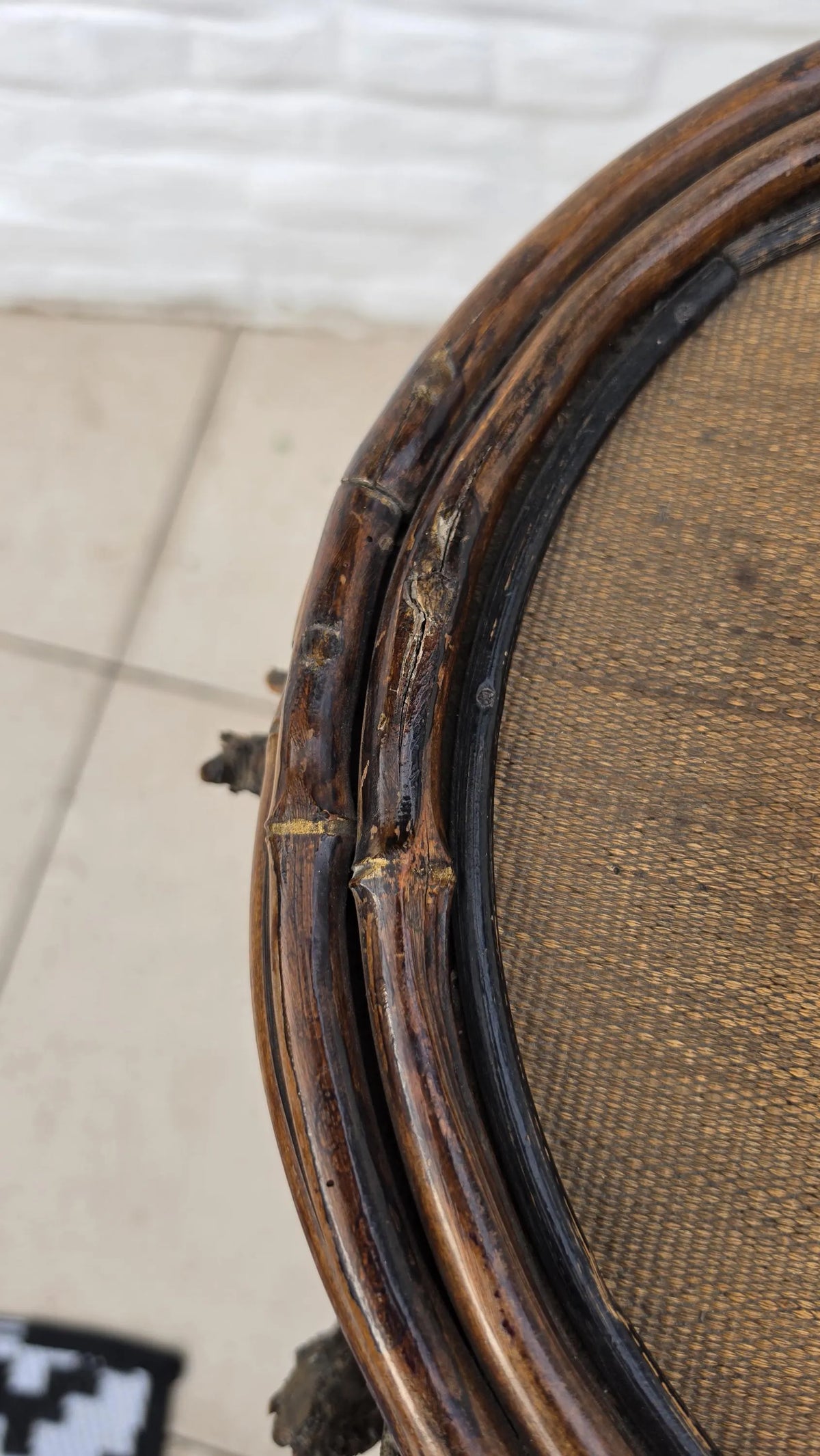 Antique French Bamboo Side Table Japonisme Aesthetic Movement Oval Rattan Cane Occasional Table Victorian Chinoiserie Furniture - Image 20