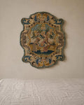 Antique French Petit Point & Gros Point Needlework Chair Back c1790 Silk Wool Figural Floral Tapestry Textile - Image 1