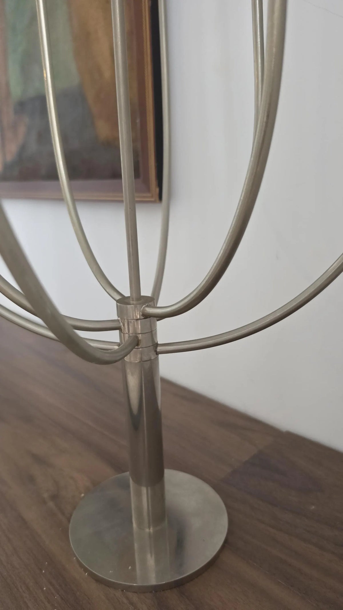 Vintage 1980s Habitat Klein Tealight Candelabra, 7 Arm Silver Metal Candle Holder, Postmodern Sculptural Table Centrepiece - Image 4