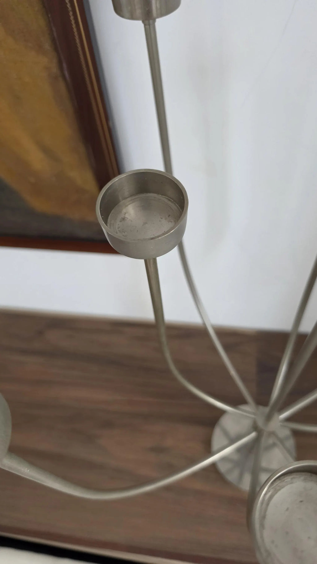 Vintage 1980s Habitat Klein Tealight Candelabra, 7 Arm Silver Metal Candle Holder, Postmodern Sculptural Table Centrepiece - Image 9