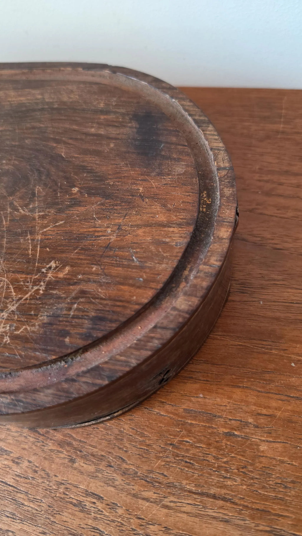 Antique Victorian Marquetry Glass Dome Stand, Oval Wooden Display Riser, Inlaid Folk Art Specimen Base, 19th Century Dome Plinth - Image 8