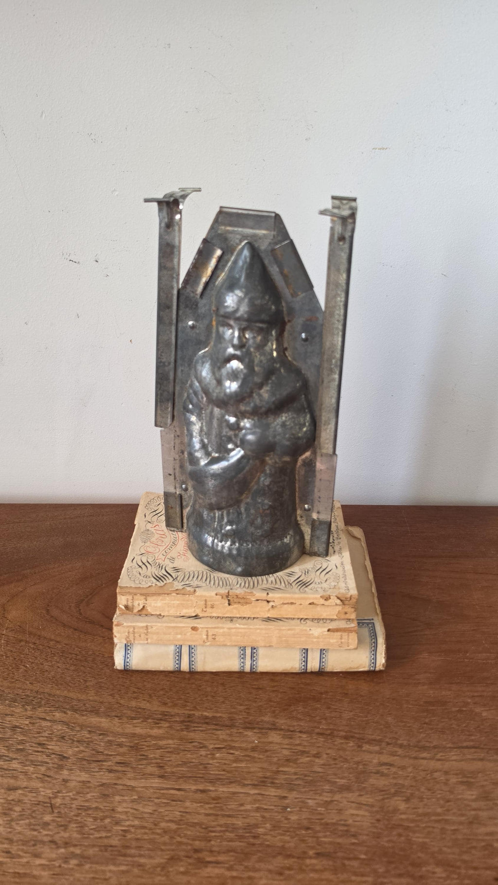 Rare Antique Santa Claus Chocolate Mold, Father Christmas Metal Mould, Primitive Confectionery Form, European Holiday Collectible - Image 3