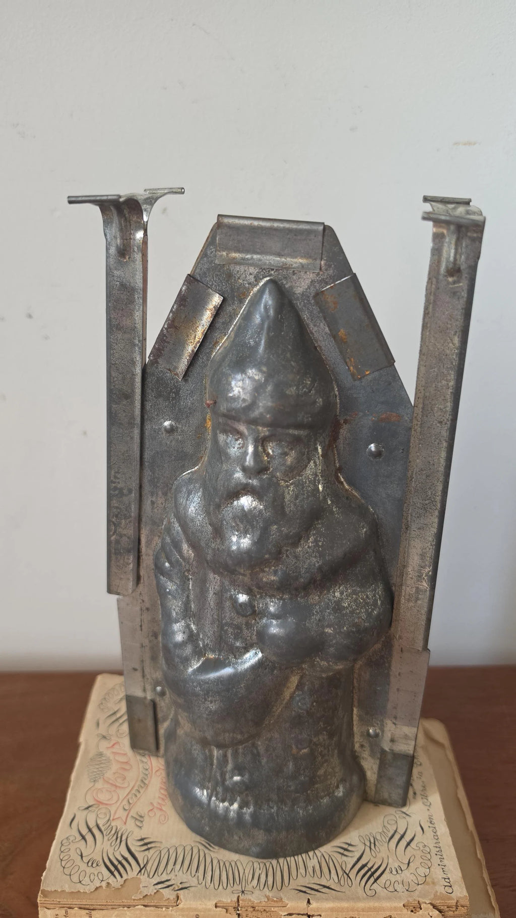 Rare Antique Santa Claus Chocolate Mold, Father Christmas Metal Mould, Primitive Confectionery Form, European Holiday Collectible - Image 4