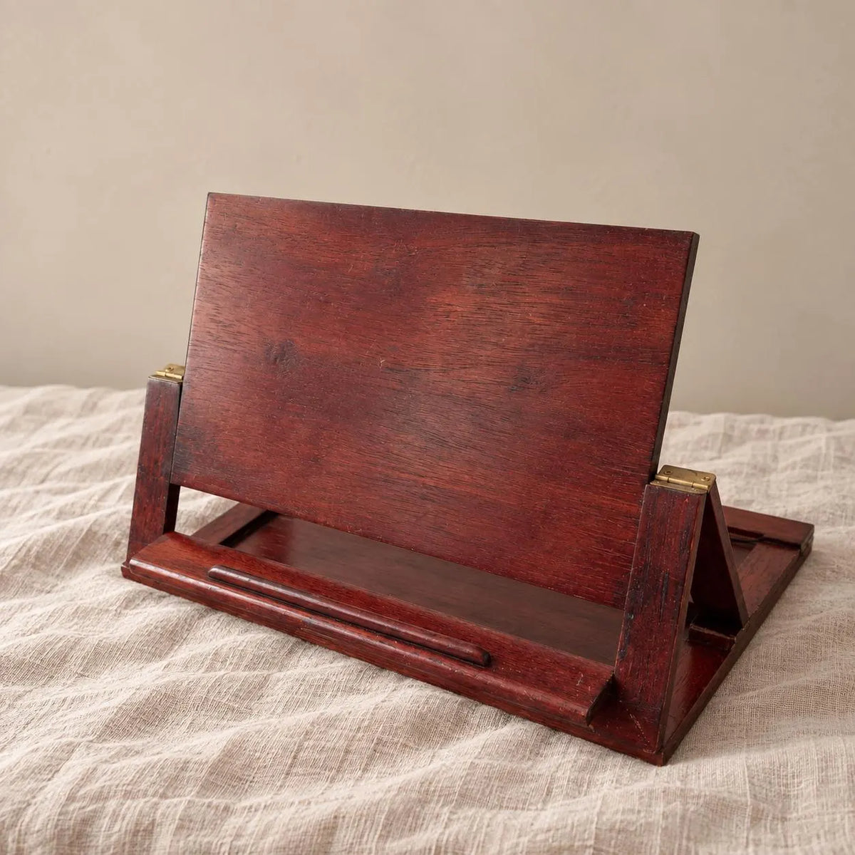 Vintage Wooden Reading Stand, Adjustable Book Rest, Folding Cookbook Holder, Desktop Lectern, Library Book Display, Writing Stand - Image 1
