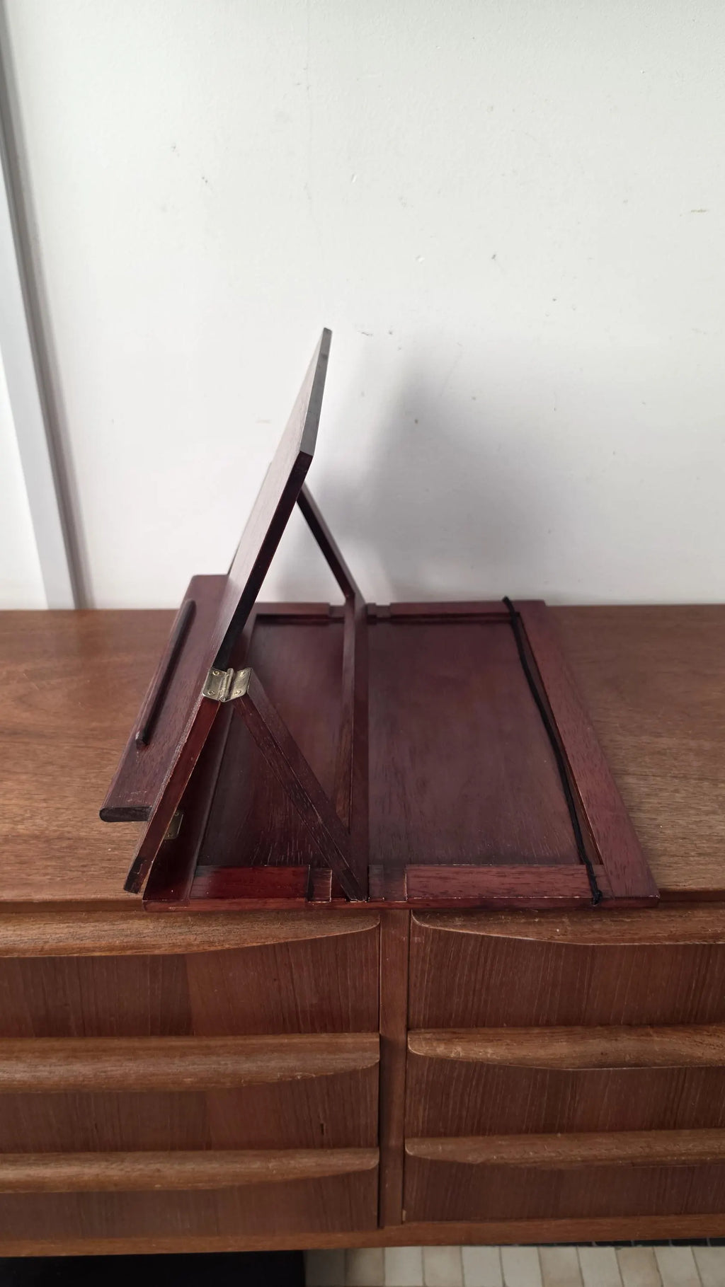 Vintage Wooden Reading Stand, Adjustable Book Rest, Folding Cookbook Holder, Desktop Lectern, Library Book Display, Writing Stand - Image 10