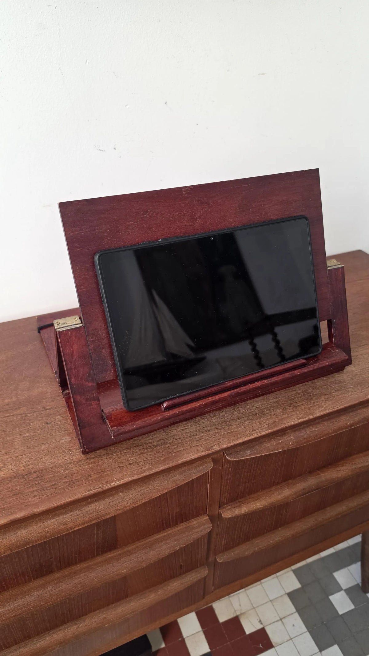 Vintage Wooden Reading Stand, Adjustable Book Rest, Folding Cookbook Holder, Desktop Lectern, Library Book Display, Writing Stand - Image 12