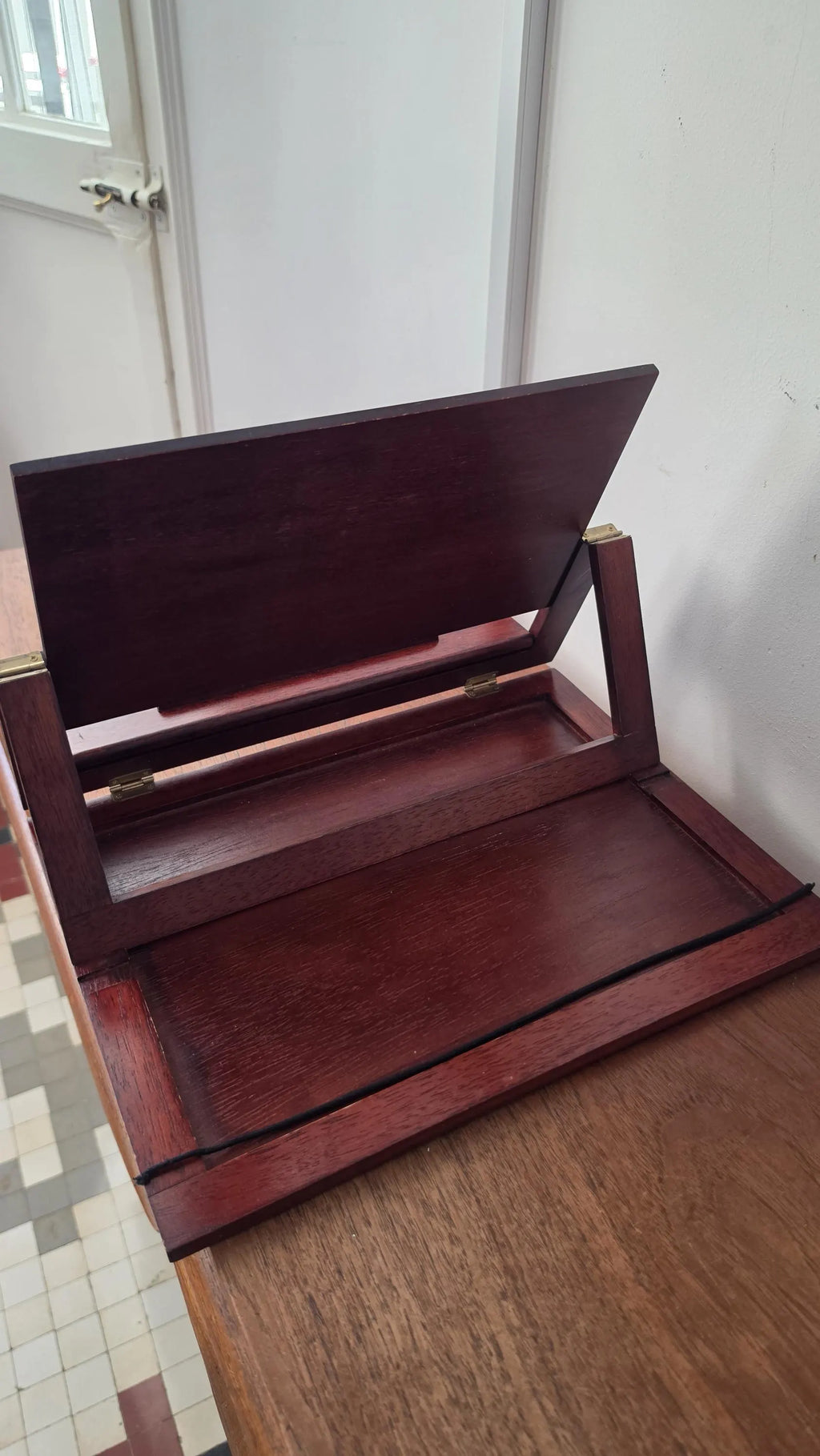Vintage Wooden Reading Stand, Adjustable Book Rest, Folding Cookbook Holder, Desktop Lectern, Library Book Display, Writing Stand - Image 11