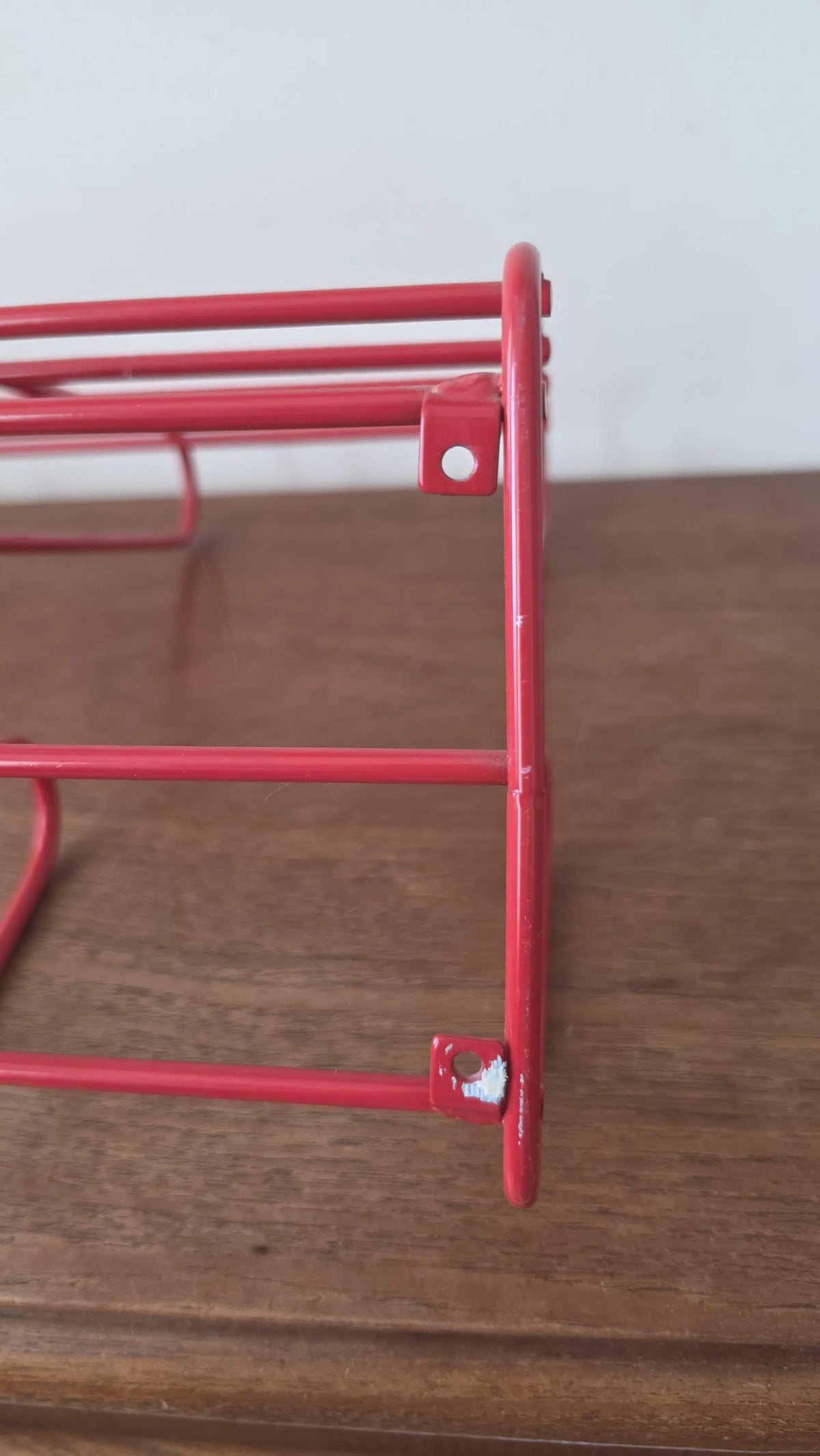 Vintage Red Metal Wall Coat Rack, Mid Century Modern Hat Shelf with 6 Hooks, Retro Entryway Organizer, Industrial Wall Mounted Storage - Image 15