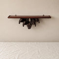 Antique Carved Wood Wall Shelf, Acanthus Leaf Corbel Display Ledge, 32 Inch Architectural Folk Art Wall Decor - Image 1