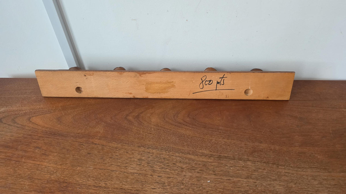 Vintage Wooden Wall Coat Rack, 5 Peg Coat Hook, Rustic Farmhouse Wall Organizer, Dark Wood Hat Rack, Entryway Towel Holder - Image 11