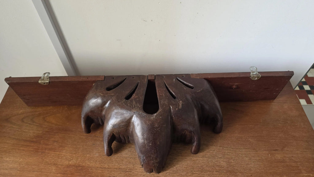 Antique Carved Wood Wall Shelf, Acanthus Leaf Corbel Display Ledge, 32 Inch Architectural Folk Art Wall Decor - Image 12