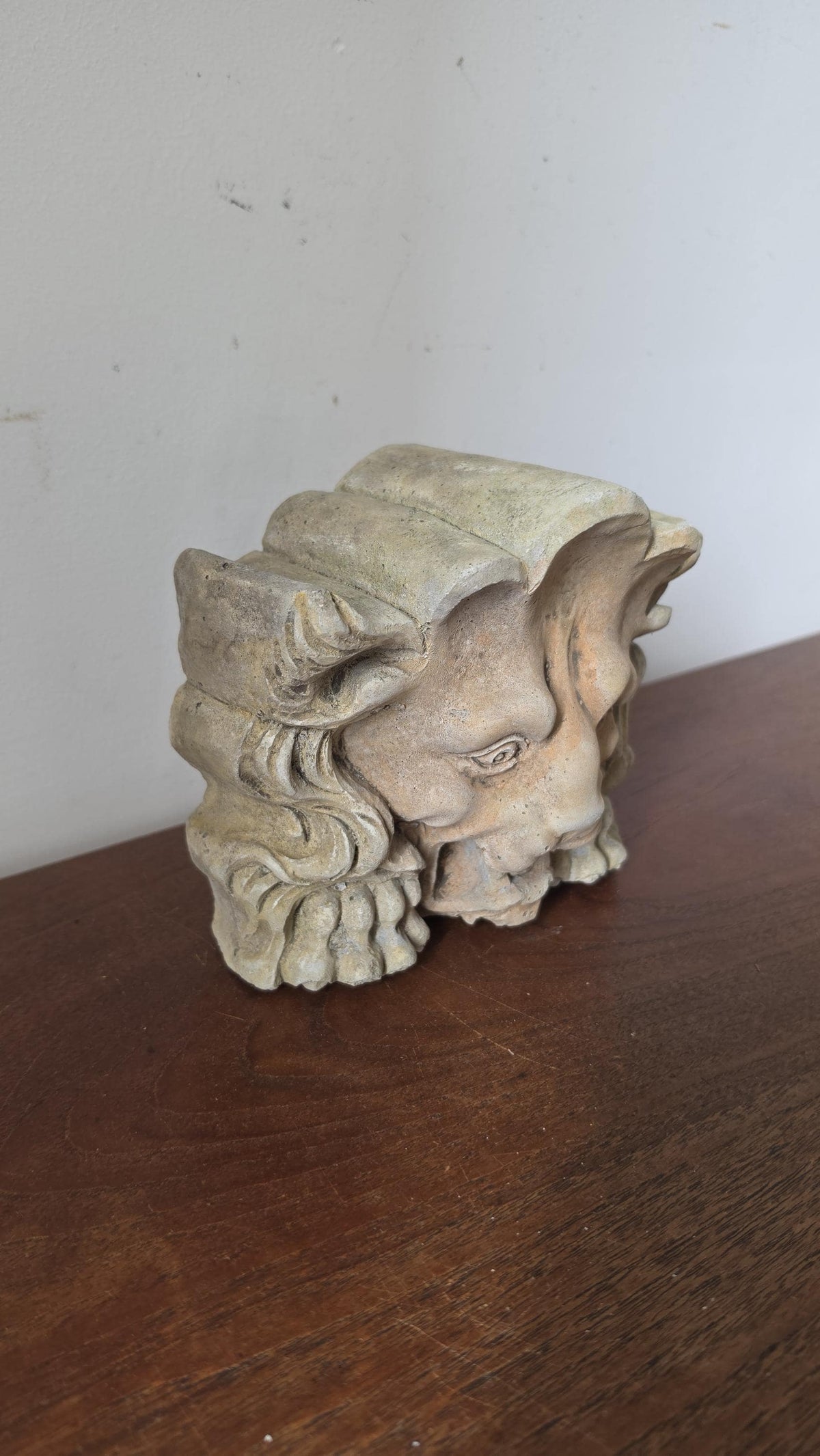 1700s French Gothic Stone Gargoyle Lion Head, Antique Church Architectural Fragment, Medieval Grotesque Sculpture Wall Decor - Image 6