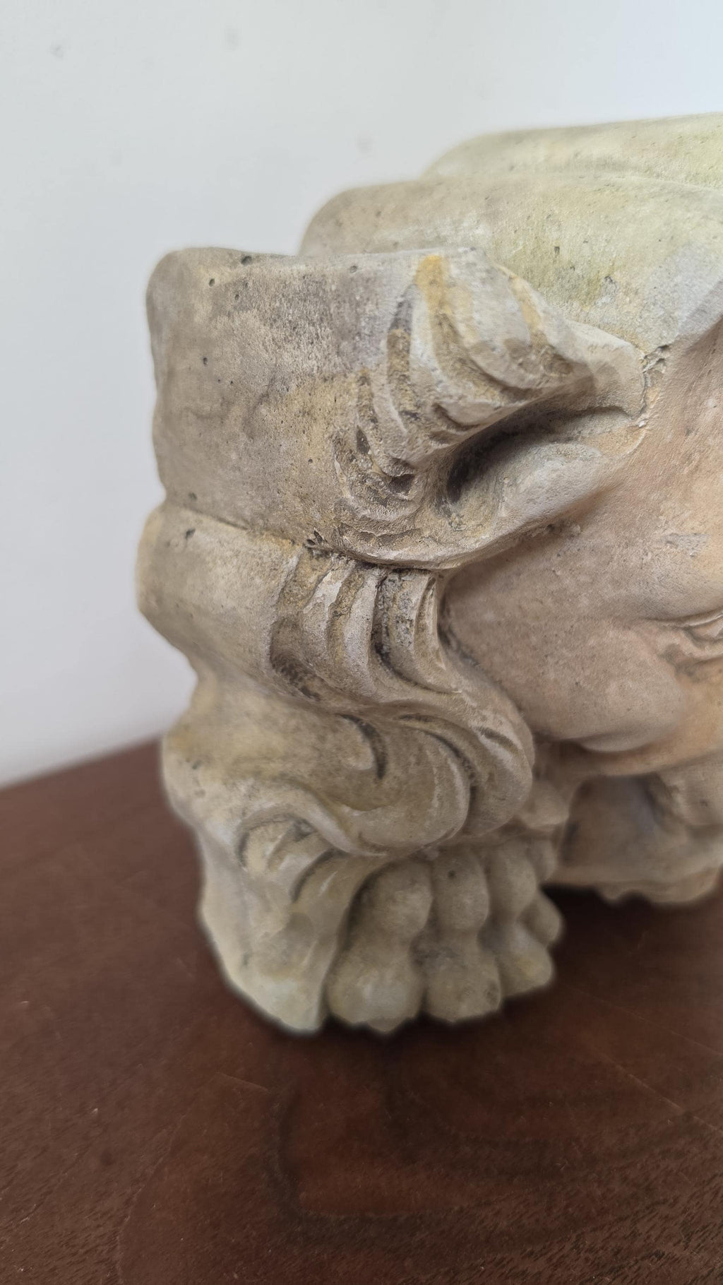 1700s French Gothic Stone Gargoyle Lion Head, Antique Church Architectural Fragment, Medieval Grotesque Sculpture Wall Decor - Image 7