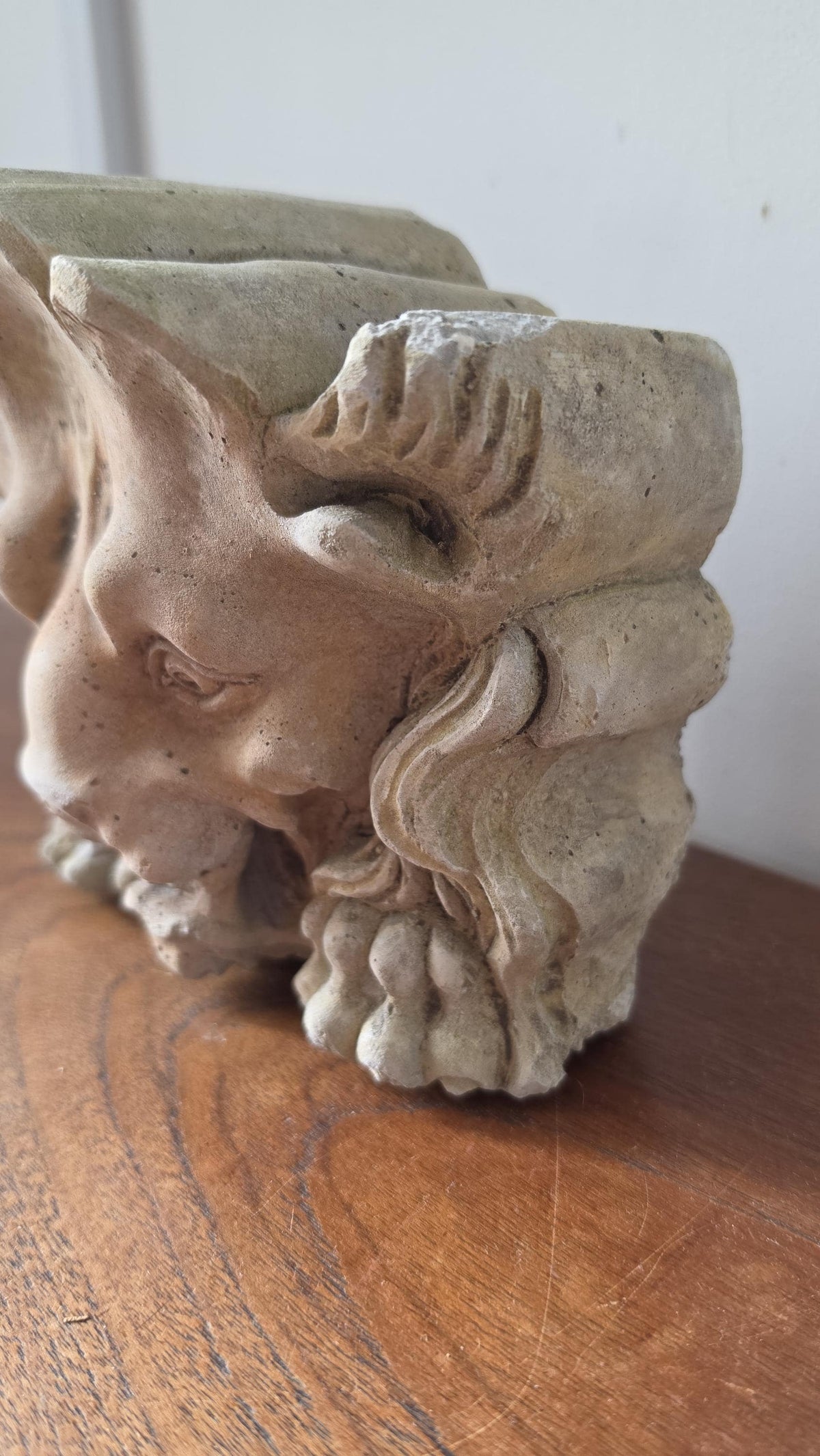 1700s French Gothic Stone Gargoyle Lion Head, Antique Church Architectural Fragment, Medieval Grotesque Sculpture Wall Decor - Image 10