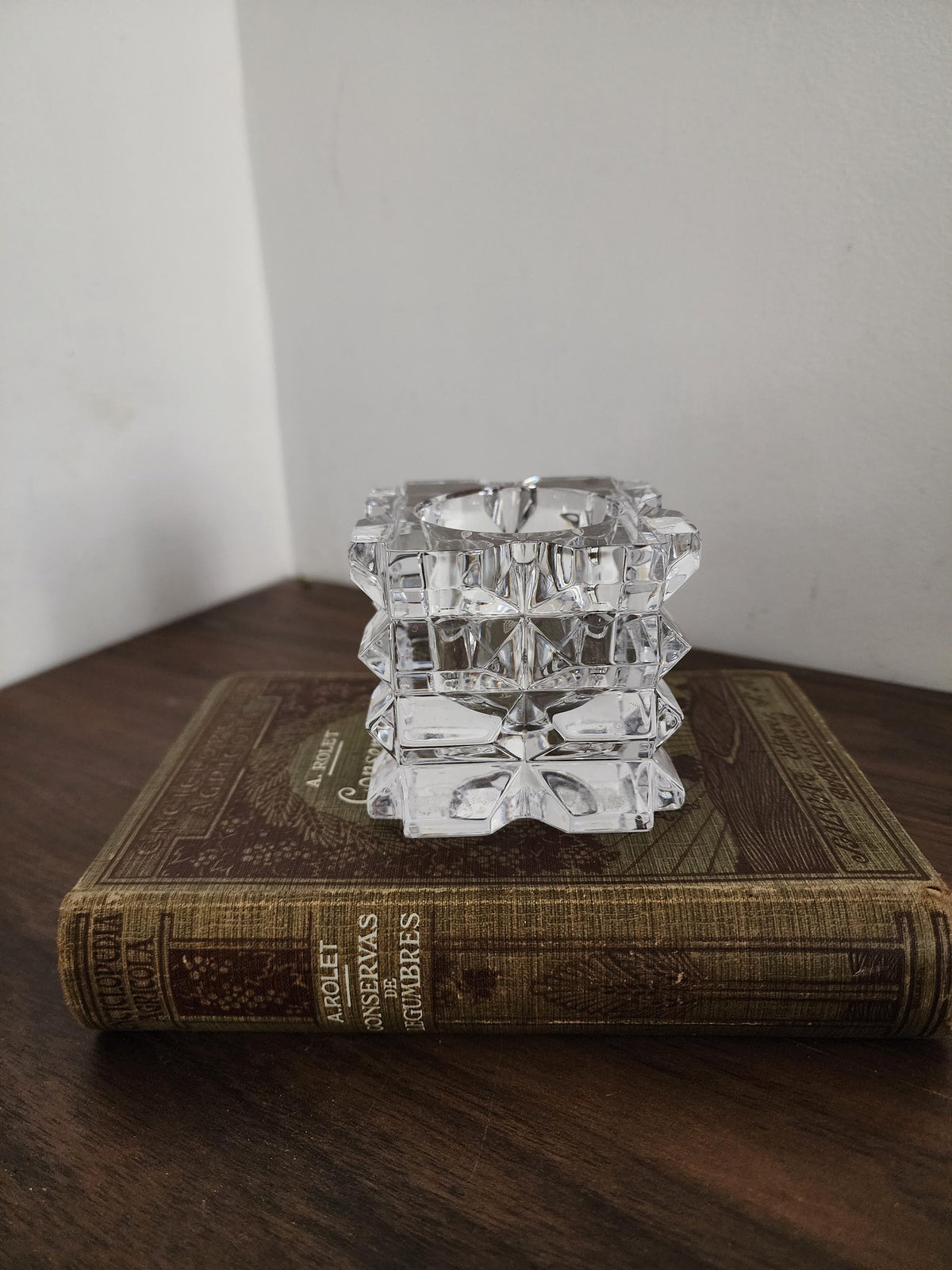 Vintage Tipperary Crystal Candle Holder Cut Glass Square Star Design Heavy Irish Crystal Tealight Votive Holder Collectible Gift