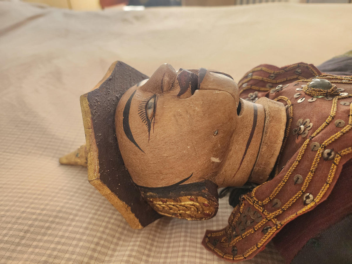 Vintage Indonesian Wayang Golek Puppet | Hand-Carved Wooden Marionette Figure