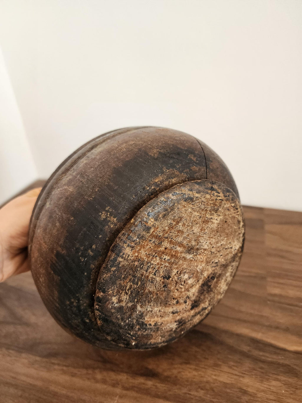 Vintage Turned Wood Bowl from Kongo | African Handcrafted Vessel