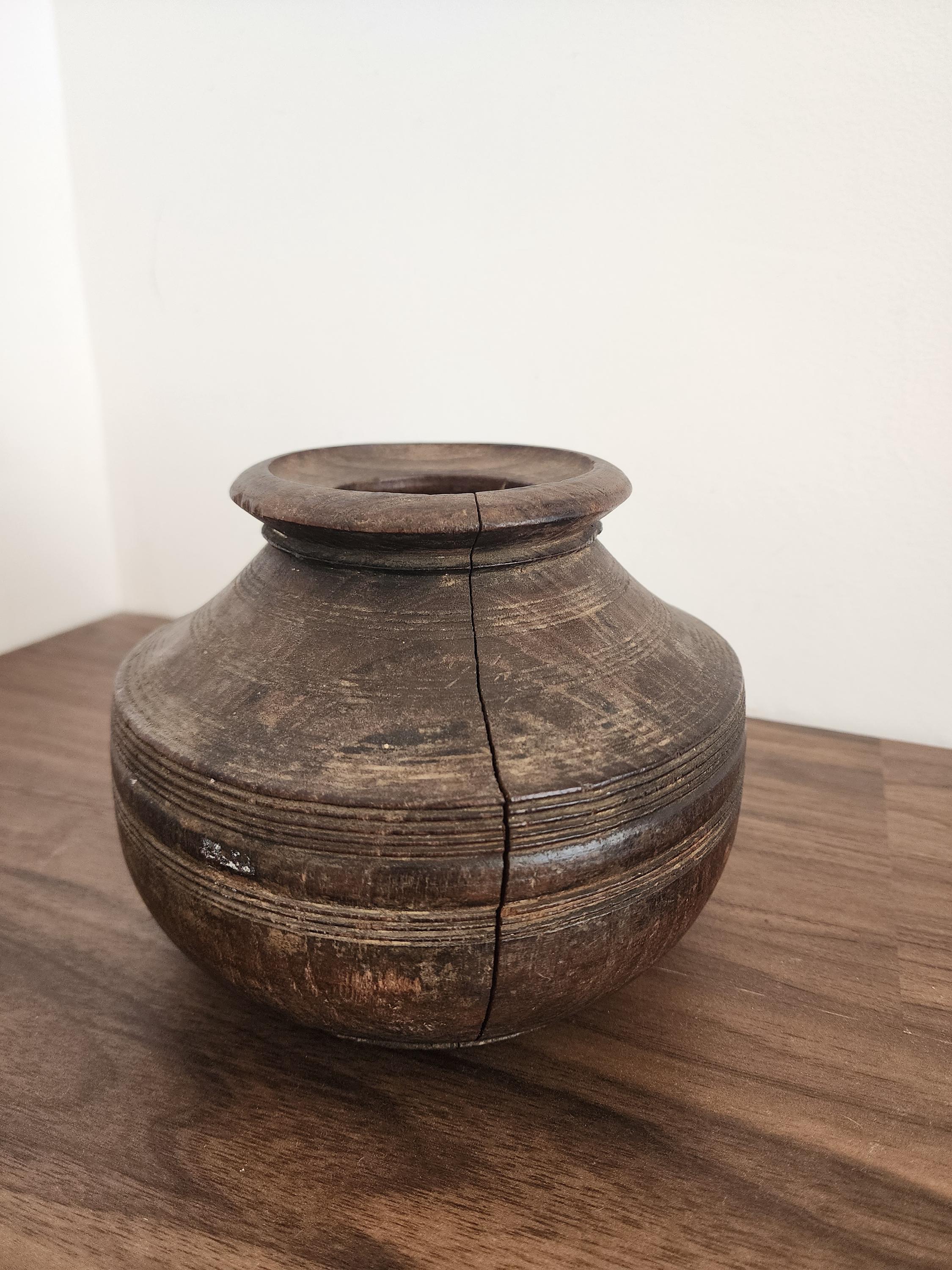 Vintage Turned Wood Bowl from Kongo | African Handcrafted Vessel