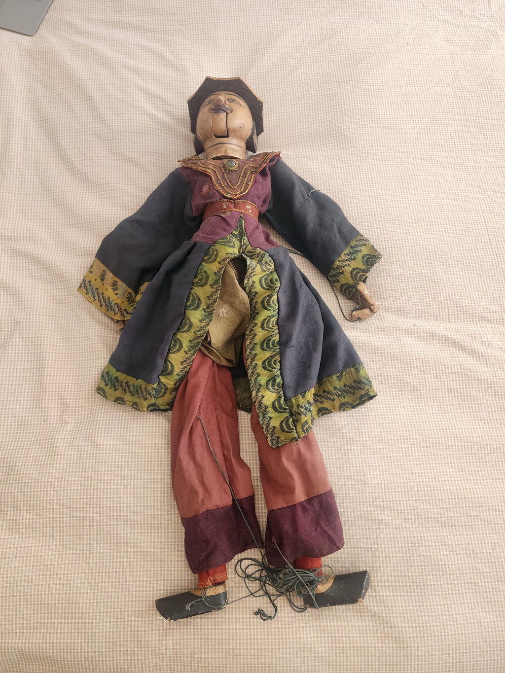Vintage Indonesian Wayang Golek Puppet | Hand-Carved Wooden Marionette Figure