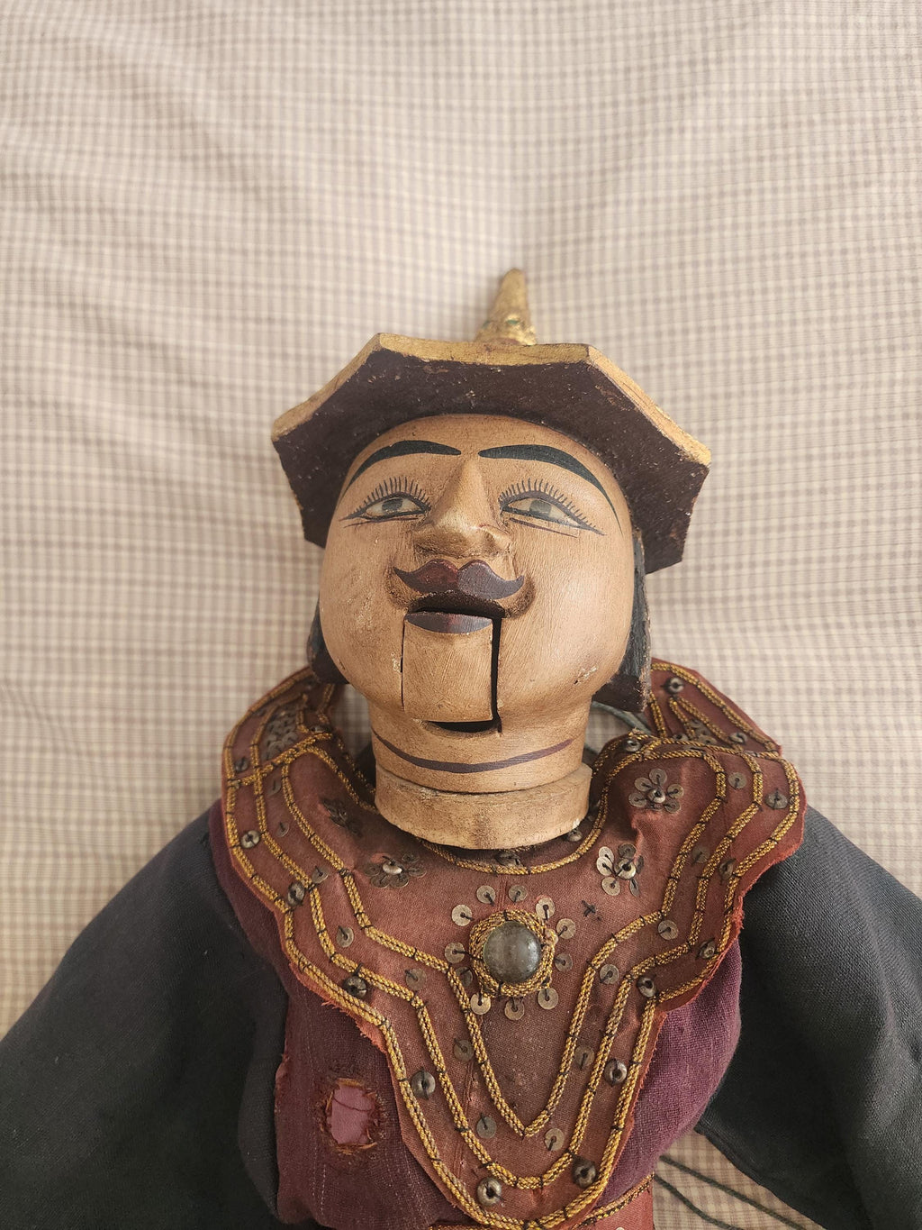 Vintage Indonesian Wayang Golek Puppet | Hand-Carved Wooden Marionette Figure