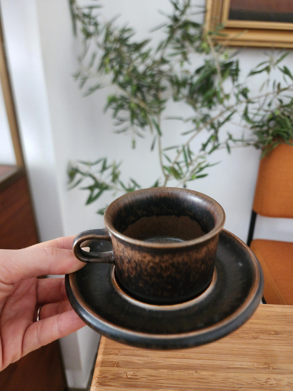 Arabia Ruska Espresso Set 12 Cups Saucers Coffee Pot Sugar Bowl Creamer Finland Ulla Procope Vintage Nordic Stoneware Midcentury