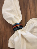 Set of 4 Vintage Hand Painted Lacquer Napkin Rings