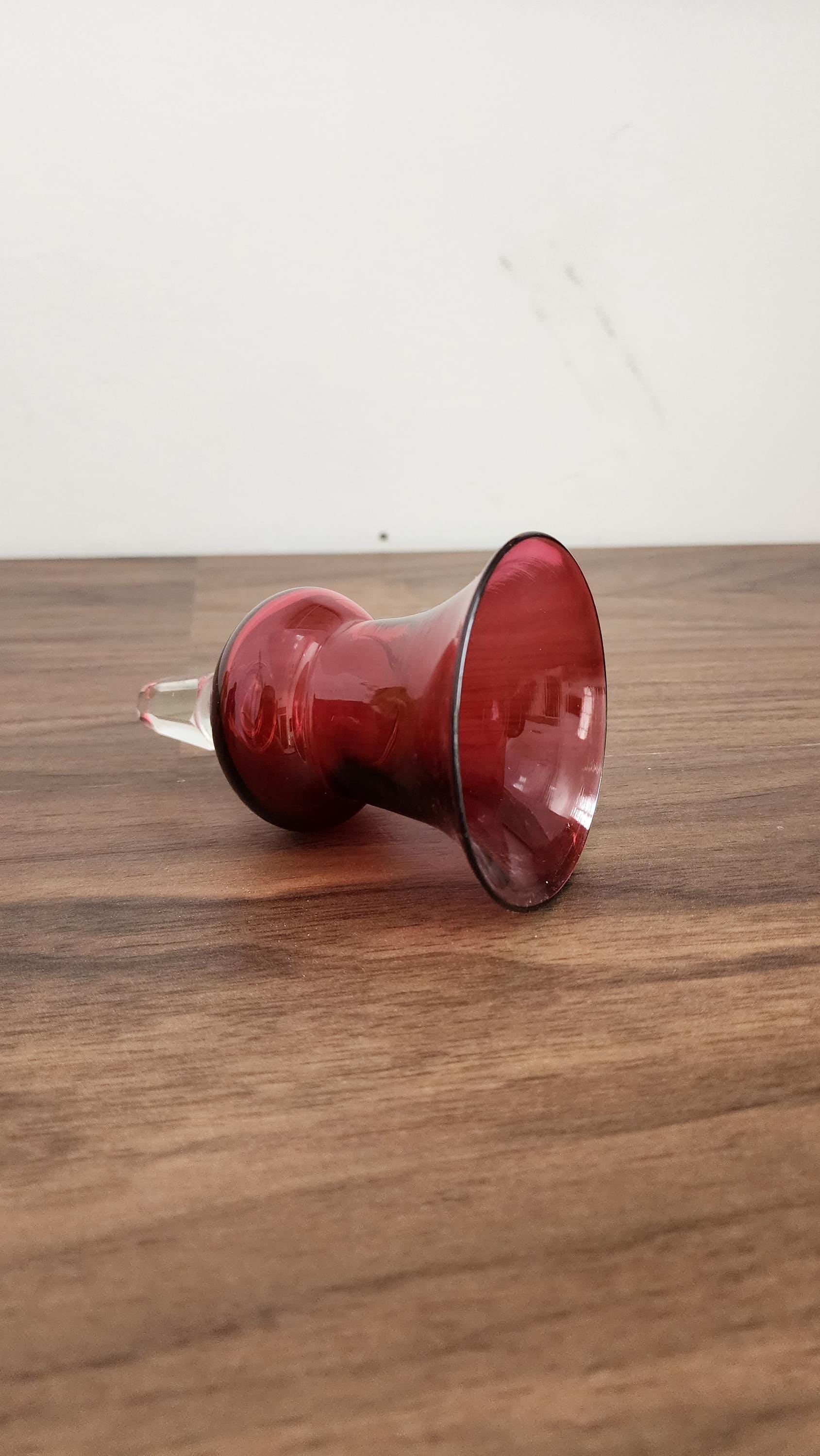 Vintage Hand Blown Glass Candle Snuffer, Mid Century Color Art Glass, vintage ornaments, Sculptural Modern Candle Accessory