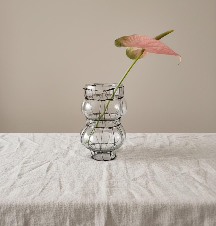 Vintage Hand Blown Glass Wire Sculpture