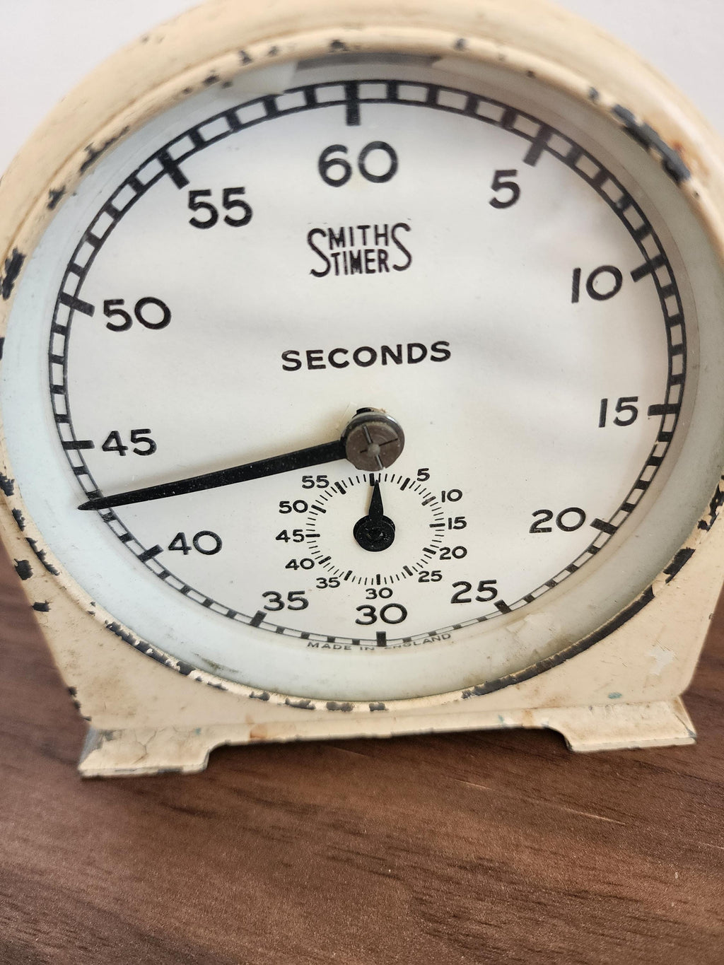 Vintage Smiths Industrial Timer, Non Working Mid Century English Stopwatch, Cream Metal Desk Clock, Retro Kitchen Decor, Made in England