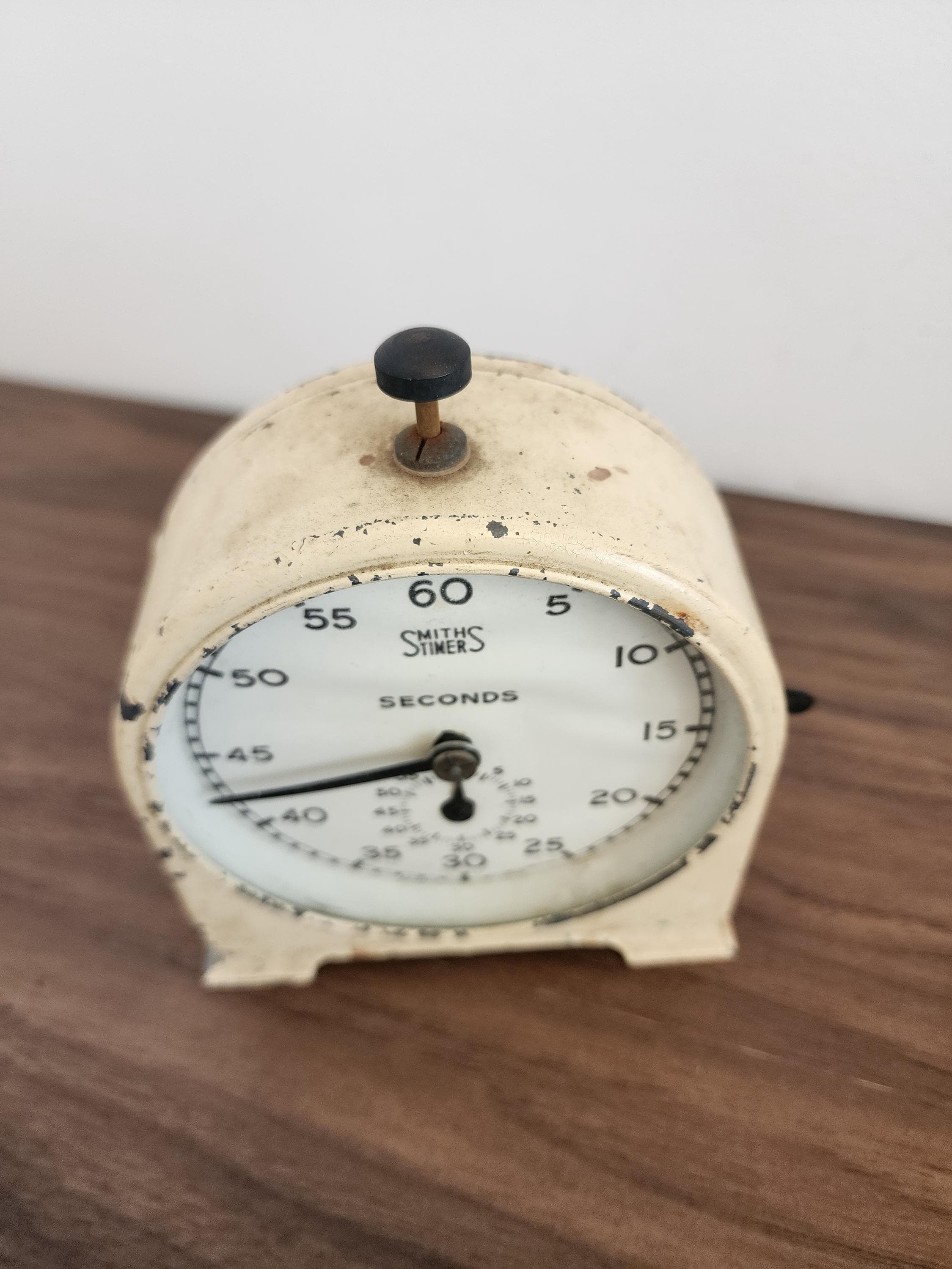 Vintage Smiths Industrial Timer, Non Working Mid Century English Stopwatch, Cream Metal Desk Clock, Retro Kitchen Decor, Made in England