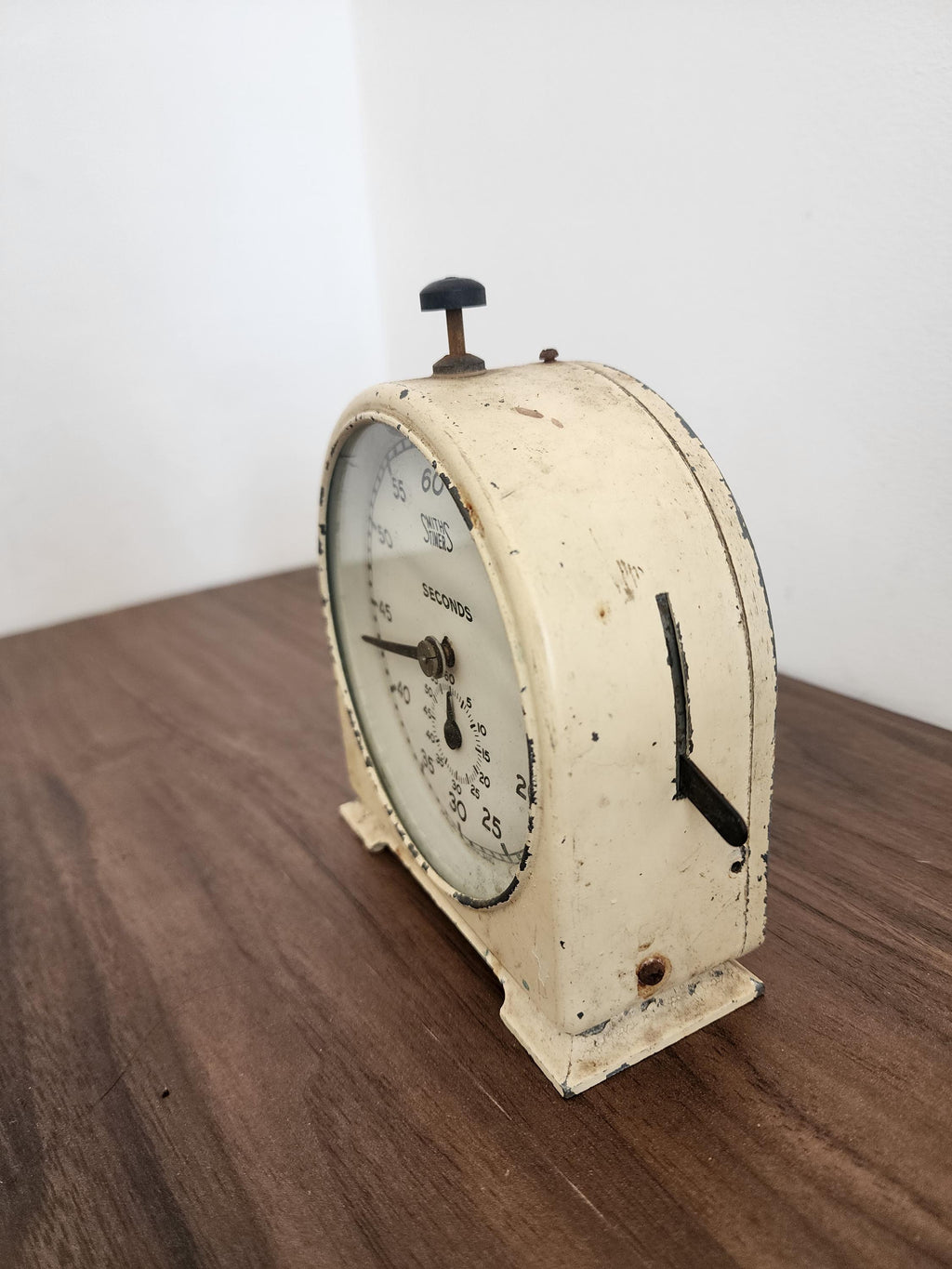 Vintage Smiths Industrial Timer, Non Working Mid Century English Stopwatch, Cream Metal Desk Clock, Retro Kitchen Decor, Made in England
