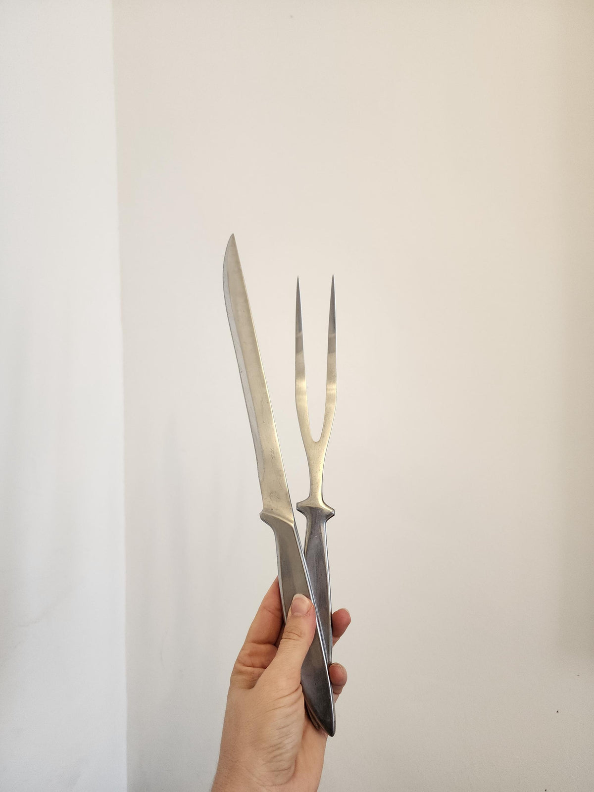 Sweden Stainless Carving Set, Mid Century Knife & Fork, Scandinavian Serving Set, Vintage Kitchen Tools, Minimalist Decor