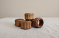 Set of 6 Vintage Carved Wooden Napkin Rings