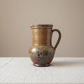 Rustic Brown Pottery Jug, Vintage Glazed Pitcher, Handmade Ceramic Vase, Folk Art Stoneware, Country Cottage Decor